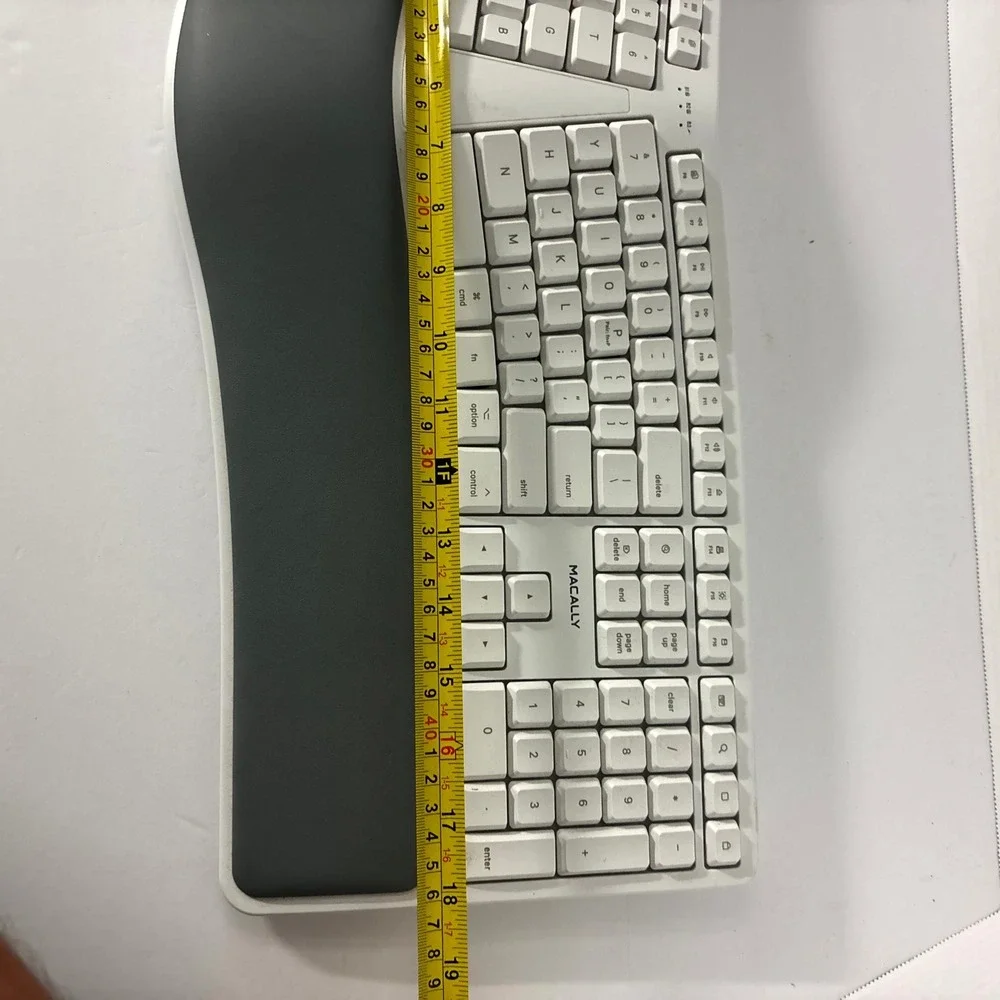 Macally BTERGOKEY Wireless Bluetooth Ergonomic Keyboard White Untested As-Is